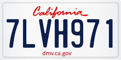 CA license plate 7LVH971