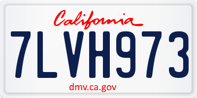 CA license plate 7LVH973