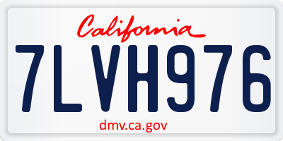 CA license plate 7LVH976