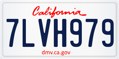 CA license plate 7LVH979