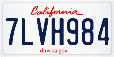 CA license plate 7LVH984