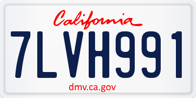 CA license plate 7LVH991