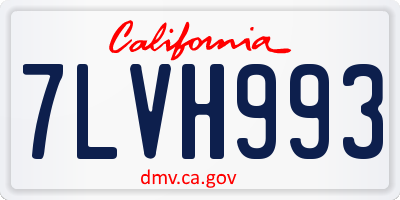 CA license plate 7LVH993