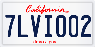 CA license plate 7LVI002