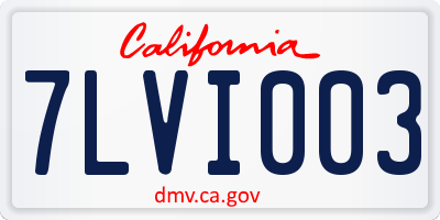 CA license plate 7LVI003