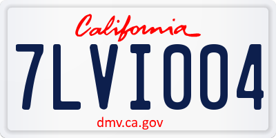 CA license plate 7LVI004