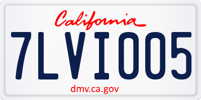 CA license plate 7LVI005