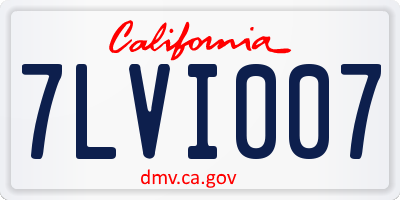 CA license plate 7LVI007