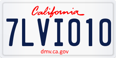 CA license plate 7LVI010