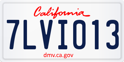 CA license plate 7LVI013