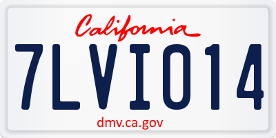 CA license plate 7LVI014