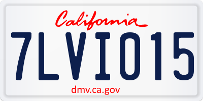 CA license plate 7LVI015