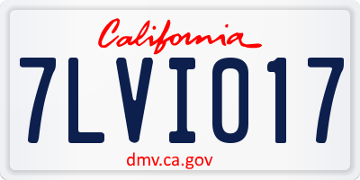 CA license plate 7LVI017