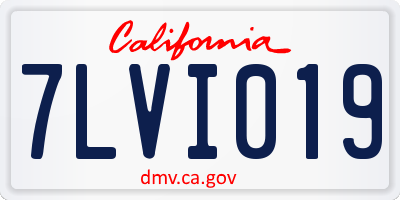 CA license plate 7LVI019