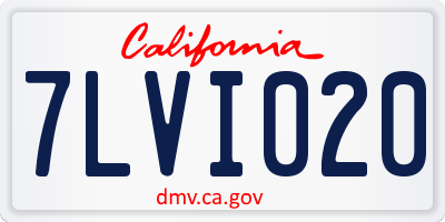 CA license plate 7LVI020