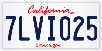CA license plate 7LVI025