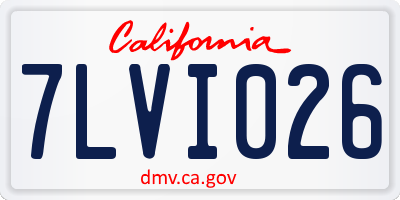 CA license plate 7LVI026