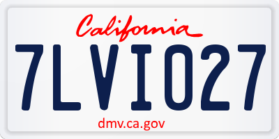 CA license plate 7LVI027
