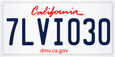 CA license plate 7LVI030