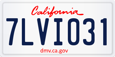 CA license plate 7LVI031