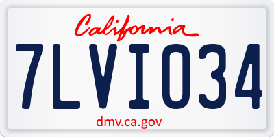 CA license plate 7LVI034