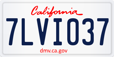 CA license plate 7LVI037