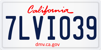 CA license plate 7LVI039