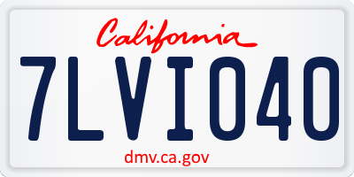 CA license plate 7LVI040