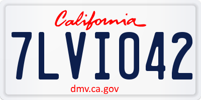 CA license plate 7LVI042