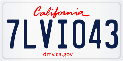 CA license plate 7LVI043