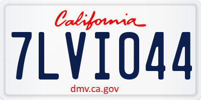 CA license plate 7LVI044