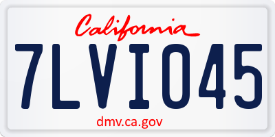CA license plate 7LVI045