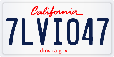 CA license plate 7LVI047