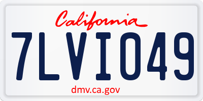 CA license plate 7LVI049