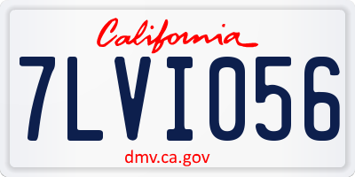CA license plate 7LVI056