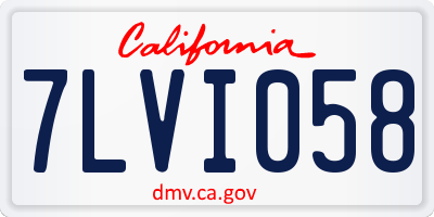 CA license plate 7LVI058