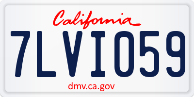 CA license plate 7LVI059