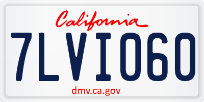CA license plate 7LVI060