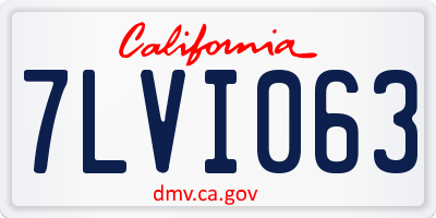 CA license plate 7LVI063