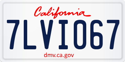 CA license plate 7LVI067
