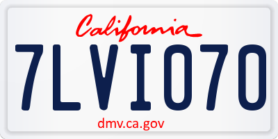 CA license plate 7LVI070