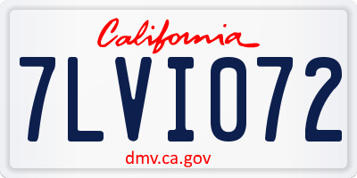 CA license plate 7LVI072