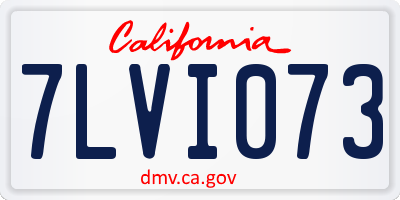 CA license plate 7LVI073