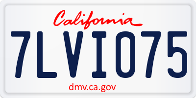 CA license plate 7LVI075