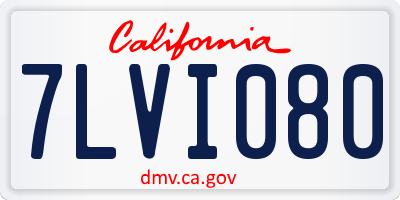 CA license plate 7LVI080