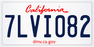 CA license plate 7LVI082