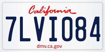 CA license plate 7LVI084