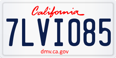 CA license plate 7LVI085