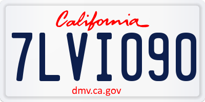 CA license plate 7LVI090
