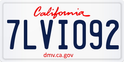 CA license plate 7LVI092